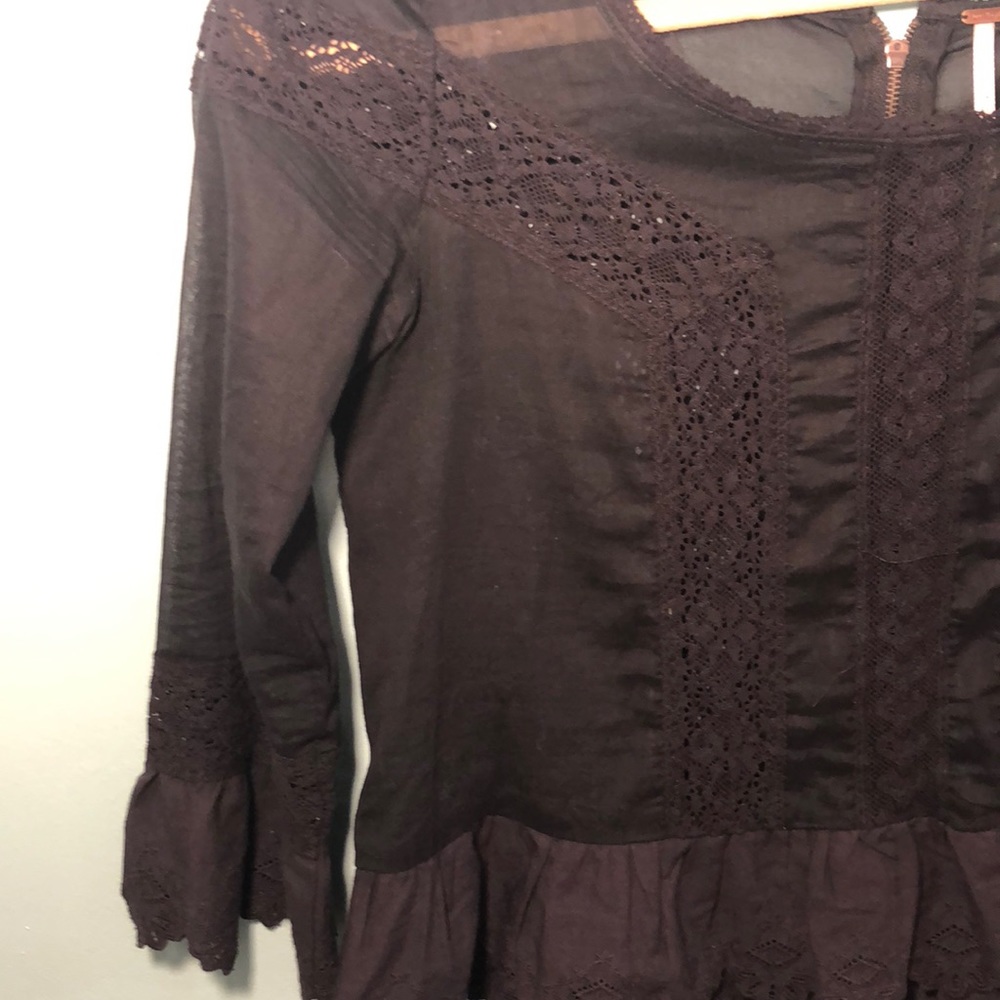Free people long sleeve lace top